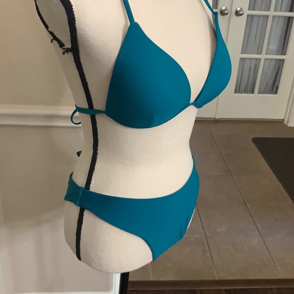SHEIN teal triangle bikini 2 piece set swimsuit - Picture 11 of 17